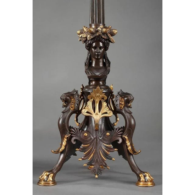 Large 19th Century Bronze Candelabra, Set of 2 For Sale - Image 5 of 18