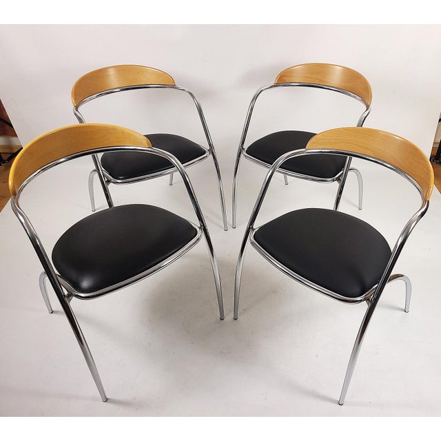 Vintage Italian Efezeta Chairs, 1980s, Set of 4 For Sale - Image 10 of 15