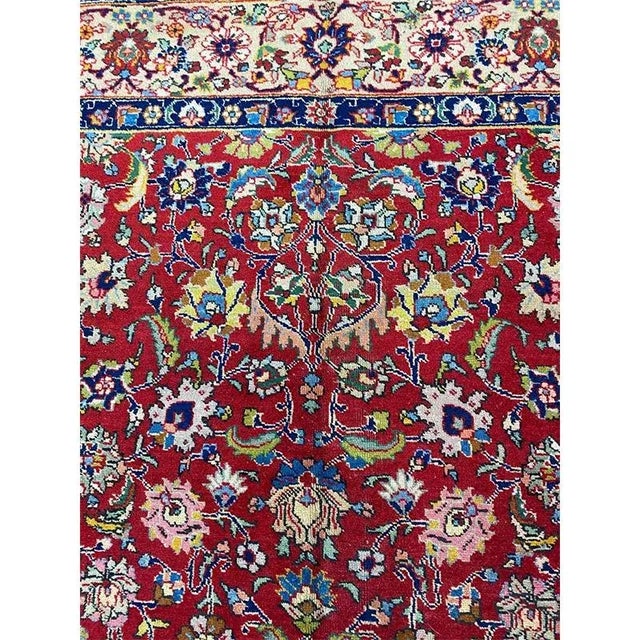 1950s Old Persian Tabriz Area Rug 7’6″ X 10’9″ For Sale - Image 10 of 13