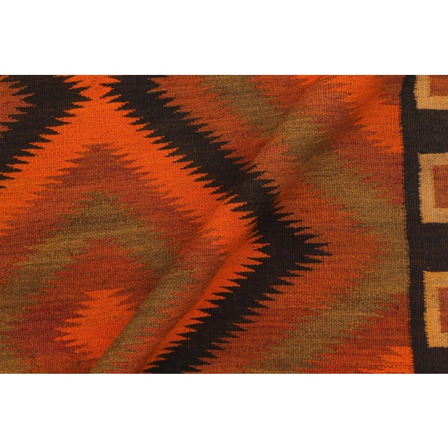1960s 1960s Vintage Turkish Tribal Kilim Hand-Woven Area Rug For Sale - Image 5 of 12