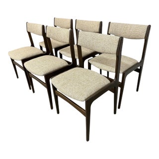 Mid-Century Danish Modern Dark Walnut Dining Chairs - Set of 6 For Sale