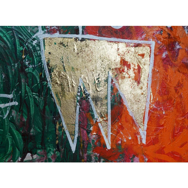 "Basquiat: Caught in the Crossfire" Contemporary Neo Expressionist Painting by Sax Berlin For Sale - Image 6 of 6