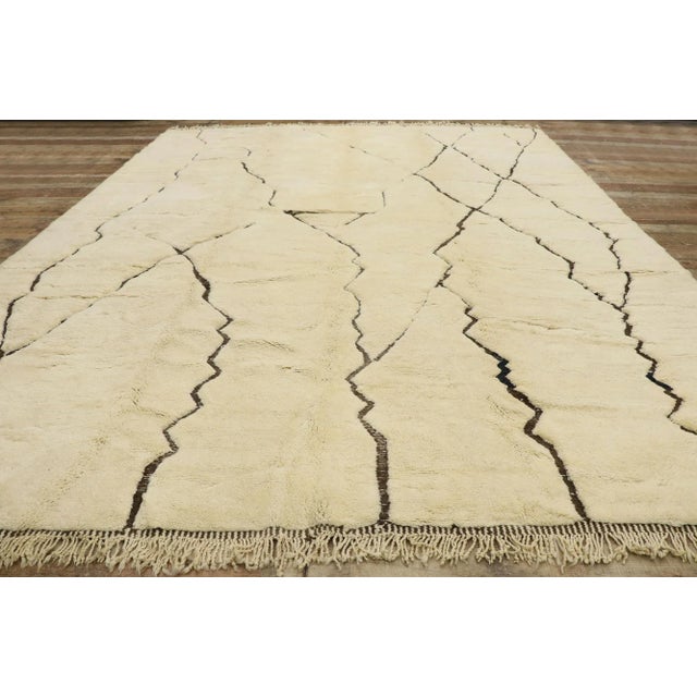 Textile Organic Modern Beni Mrirt Moroccan Rug - 10'01 X 13'02 For Sale - Image 7 of 9