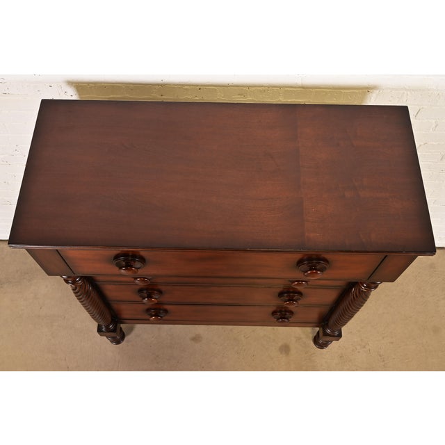 Ralph Lauren American Empire Carved Mahogany Highboy Dresser For Sale - Image 11 of 15
