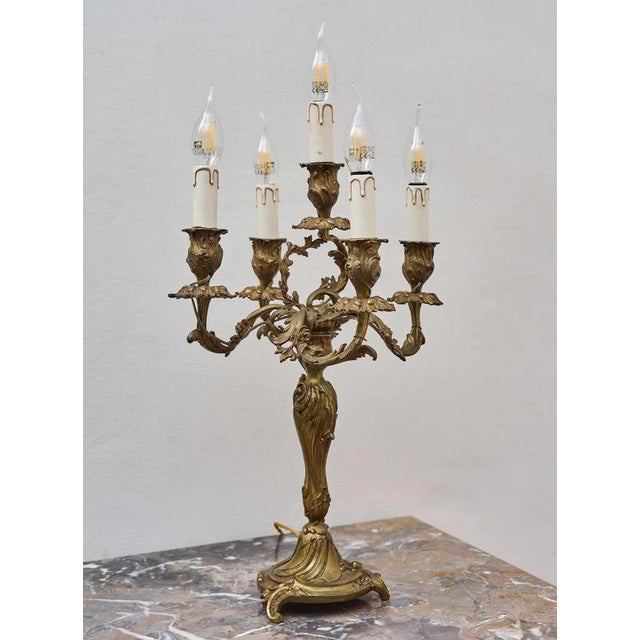 19th Century Bronze Candelabra Lamps, Set of 2 For Sale - Image 15 of 16