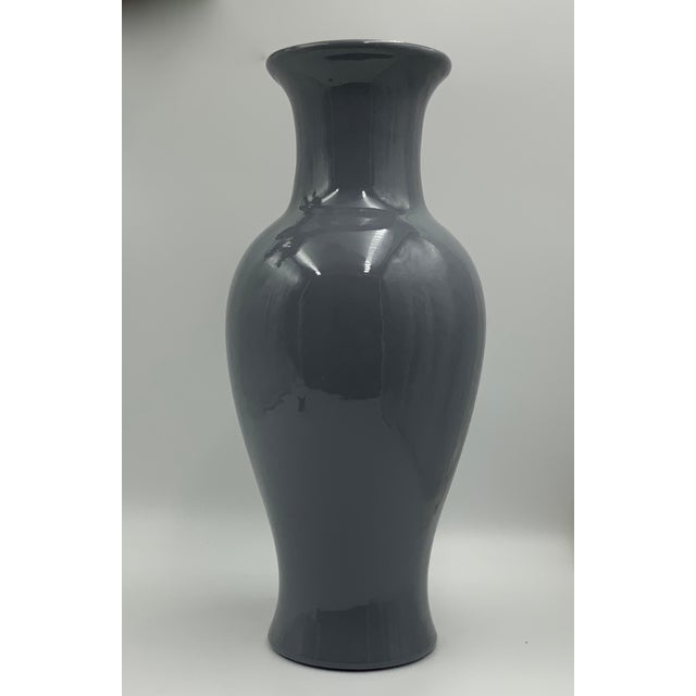 1984 Haeger #4170 American Made Gray Vase with Sticker on Base For Sale - Image 9 of 11