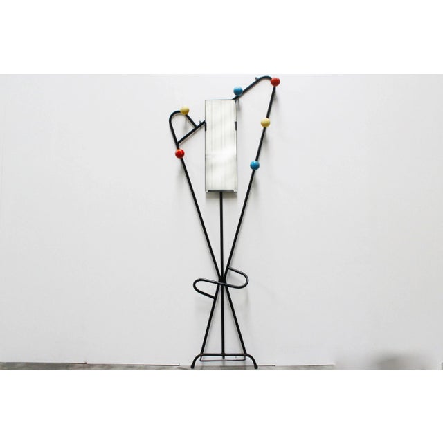 Wood Mid-Century French Multi-Colored Coatrack, 1950s For Sale - Image 7 of 8