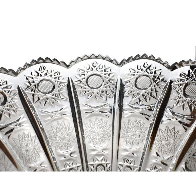 Victorian Late 20th Century Bohemian Queen Lace Crystal Cut Bowl For Sale - Image 3 of 5