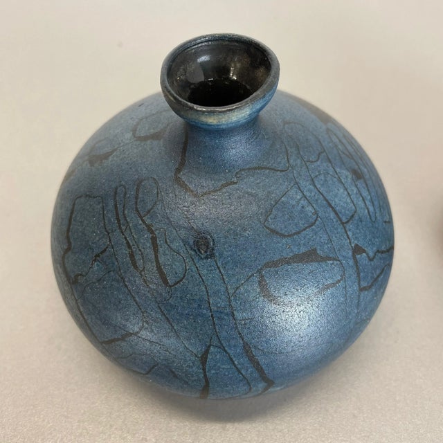 German Ceramic Studio Pottery Vase from Gerhard Liebenthron, 1980s, Set of 2 For Sale - Image 6 of 16
