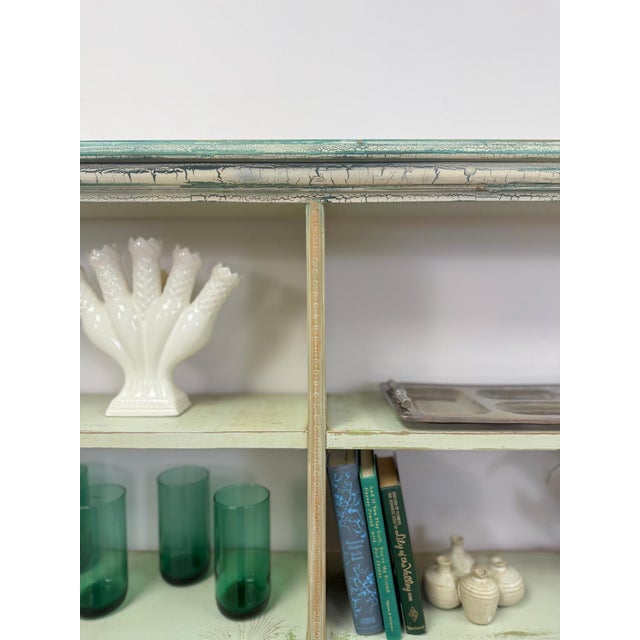 Blue Handmade Seafoam Coastal Wood Shelf Weathered Vintage Display Storage 10 Shelves For Sale - Image 8 of 12