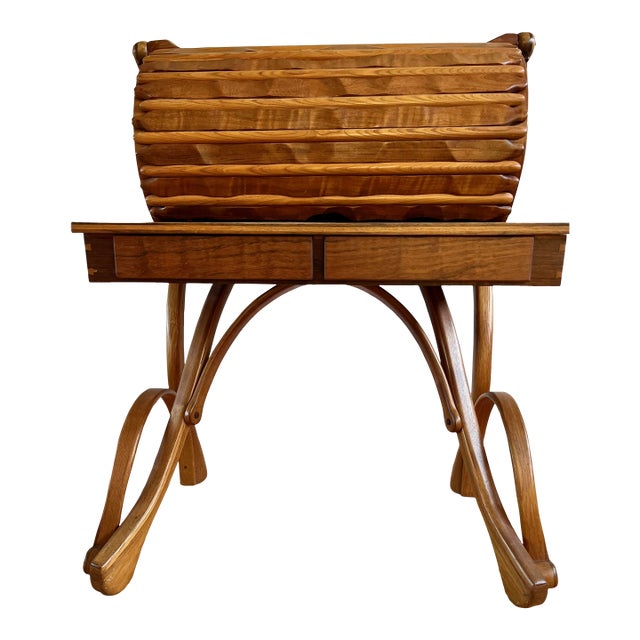 1980s Handcrafted Bentwood Roll Top Desk With Chair For Sale