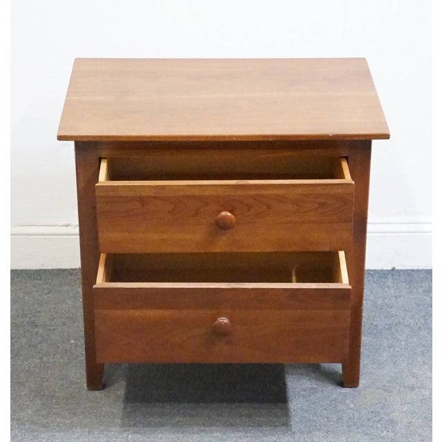 Late 20th Century Ethan Allen American Impressions Collection Solid Cherry 24" Two Drawer Nightstand 24-5406 For Sale - Image 5 of 12