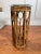 Hollywood Regency Burnt Bamboo Hexagon Glass Top Drink Accent Table For Sale - Image 4 of 11