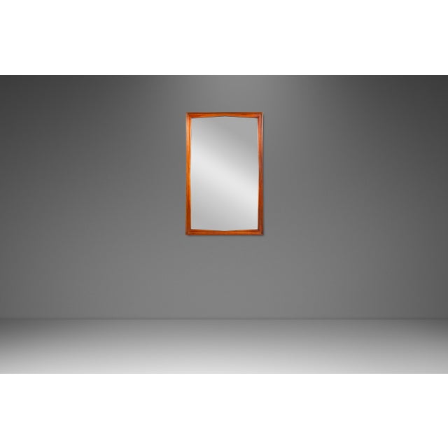 Drexel Expansive Mid-Century Modern Wall Hanging Mirror in Solid Walnut by Drexel, Usa, C. 1960s For Sale - Image 4 of 14