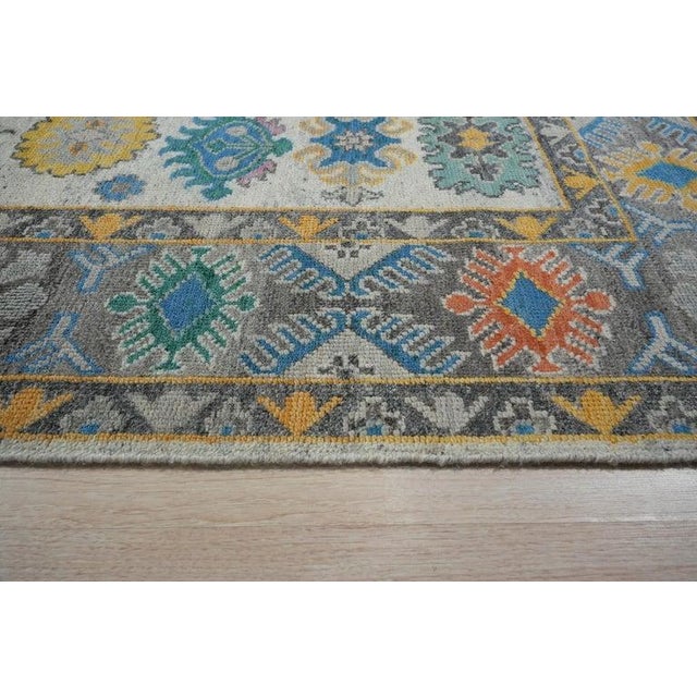 2020s 9x12 Ivory Hand-Knotted Wool Floral Constellation Tribal Modern Carpet Rug For Sale - Image 5 of 7