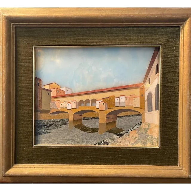 Marble Inlay Depicting a Glimpse of Florence, 20th Century For Sale - Image 6 of 6