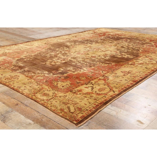 Brown Vintage Turkish Oushak Rug - 07'00 X 10'01 For Sale - Image 8 of 10