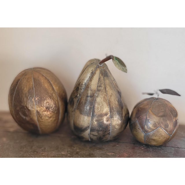 Vintage Italian Brass Fruit Sculptures, 1960s, Set of 8 For Sale - Image 6 of 11