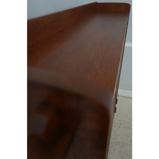 Brown Stickley 2 Door Mission Oak Arts & Crafts Bookcase For Sale - Image 8 of 12