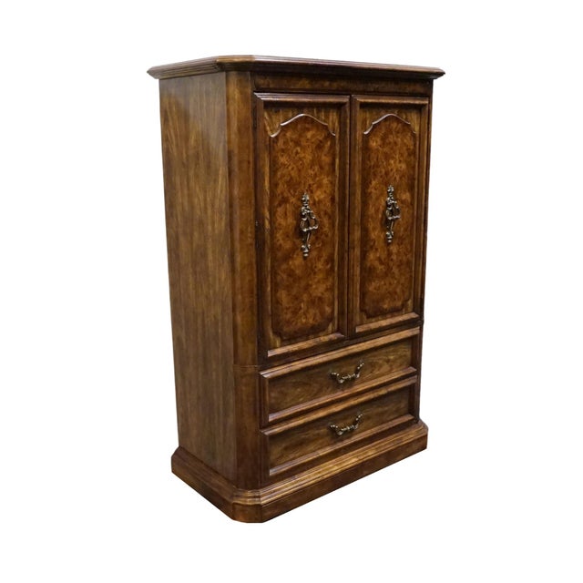 Stanley Furniture Stanley Furniture Solid Walnut Italian Provincial 40" Door Chest For Sale - Image 4 of 15