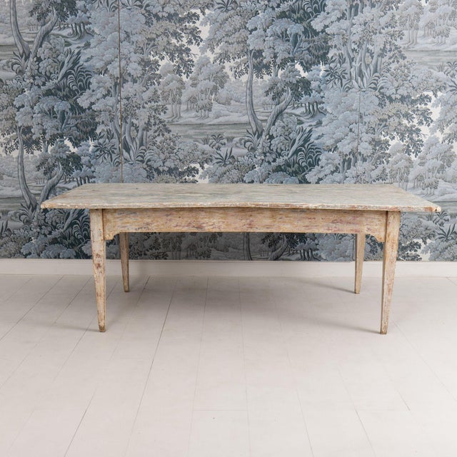 Wood 19th C. Italian Table From a Convent in Original Paint For Sale - Image 7 of 13