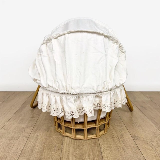 Bohemian Rattan Basket on Stand, 1970s For Sale - Image 9 of 14