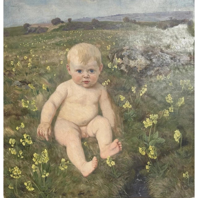 Heinrich Pforr, Nude Boy, Spring Awakening, Oil Painting on Canvas For Sale - Image 12 of 12