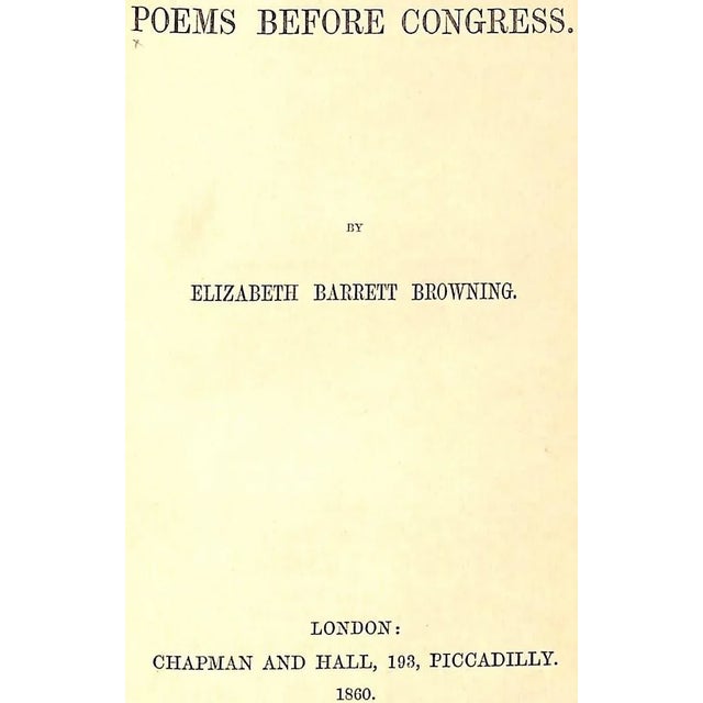 "Poems Before Congress" 1860 Browning, e.b. For Sale - Image 4 of 8