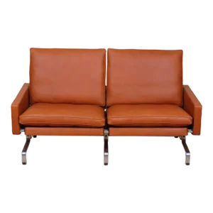 PK-31/2 Sofa in Cognac Aniline Leather by Poul Kjærholm for E. Kold Christensen