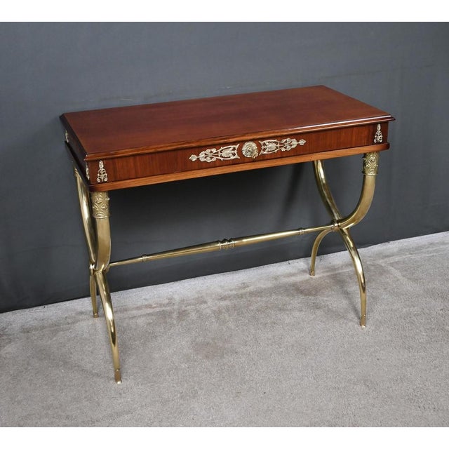 Empire Style Mahogany Veneer Console Table, Early 20th Century For Sale - Image 4 of 18