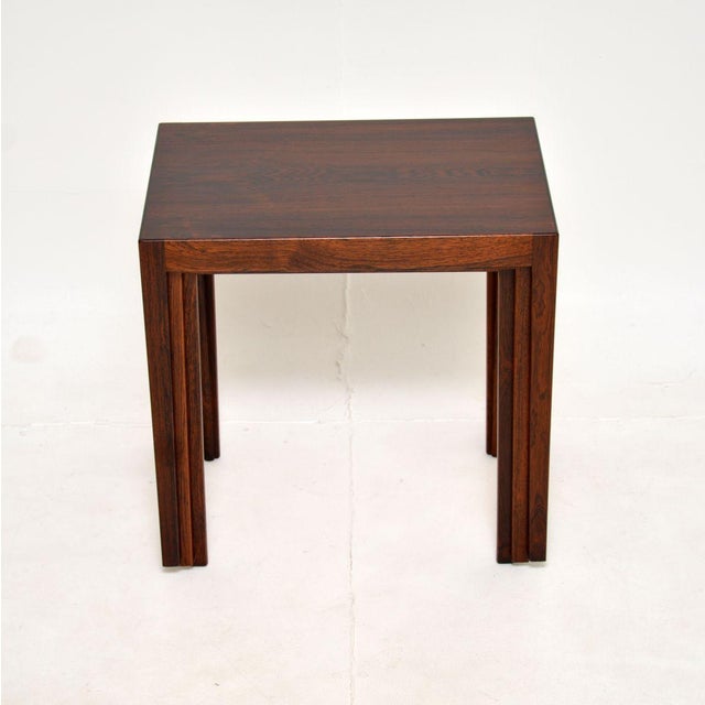 1960s Vintage Danish Nesting Tables attributed to Rosengren Hansen, 1960, Set of 3 For Sale - Image 5 of 11