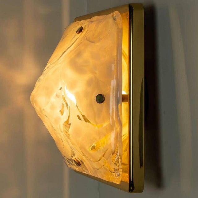 Square Marbled Glass Flush Mount attributed to Hillebrand, 1960 For Sale - Image 9 of 12