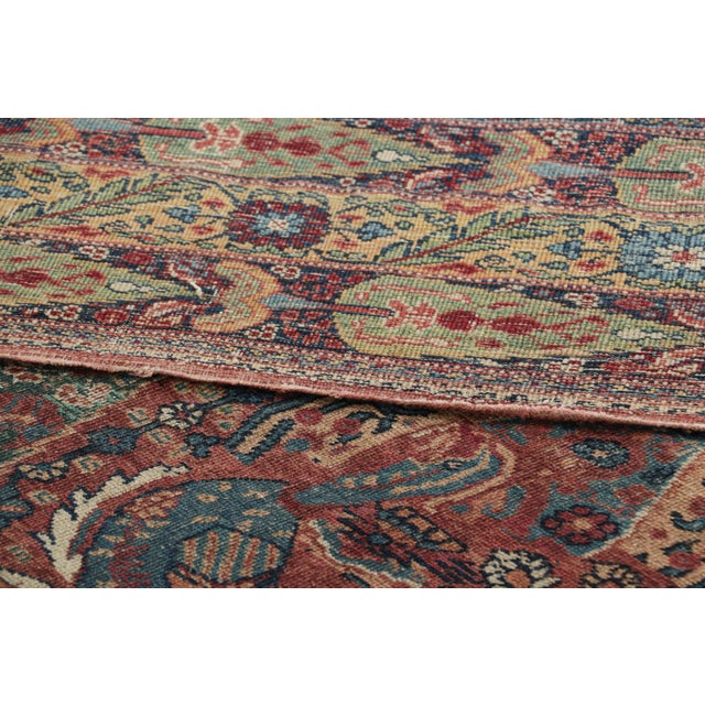 Textile Oversized Antique Kerman Lavar Rug in Red With Floral Patterns | Rug & Kilim For Sale - Image 7 of 7