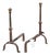 Antique Wrought Iron Andirons, 1890s, Set of 2 For Sale