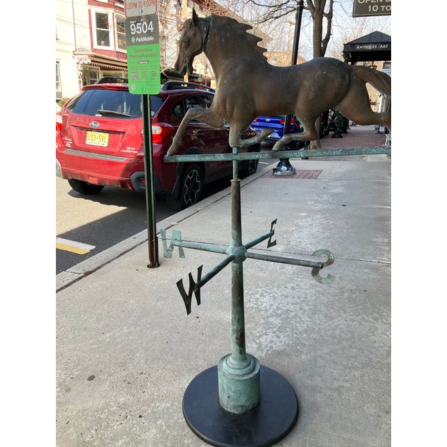 Traditional Large Copper & Zinc Running Horse Weathervane Sculpture For Sale - Image 3 of 12