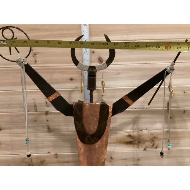 Copper Mid 20th Century Shaman Mixed Metal Sculpture Attributed to Bill Worrell (1936-2021) For Sale - Image 8 of 10