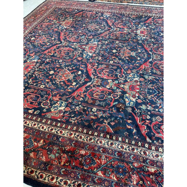 PALATIAL Antique Persian Mahal "Mostofi Mustafi" Design Gorgeous Sushi Pinks Rug 12.4 x 16.6 For Sale - Image 9 of 14