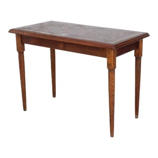 French Provincial Carved Oak Side Table For Sale
