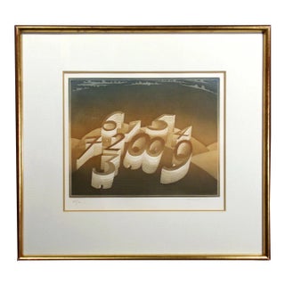 Jean-Michel Folon "Numbers" Hand Signed Aquatint Art Etching For Sale