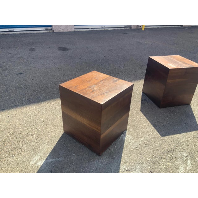 Mid Century Modern Walnut Cubes For Sale - Image 10 of 12