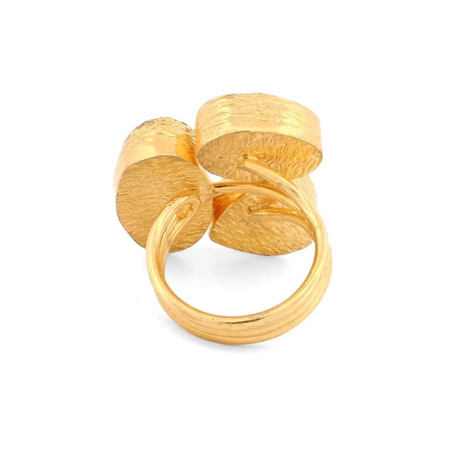 Divine Earth Triple Adjustable Gemstone Ring, Size 4 For Sale - Image 4 of 10