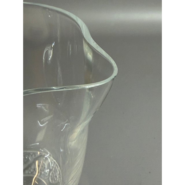 1990s Art Deco Lalique France Phalsbourg Pattern Crystal Pitcher For Sale - Image 9 of 11