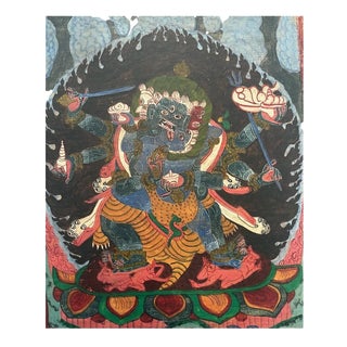 17th Century Tibetan Kalachakra Hand-Painted Thangka, Jokhang Temple For Sale