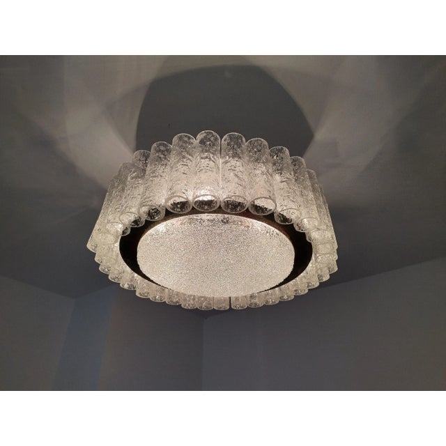 Vintage Ice Glass Flush Mount from Doria Leuchten, 1970s For Sale - Image 15 of 18