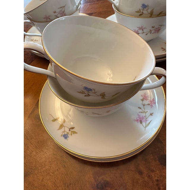 1950s Rosenthal Selb Germany Tea Cup and Saucer "Helena" Pattern - Set for 6 For Sale - Image 13 of 18