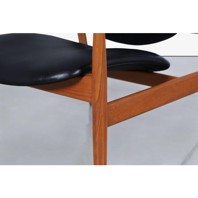 Danish Modern Fd-136 Teak and Leather Lounge Chair by Finn Juhl for France and Son For Sale In Los Angeles - Image 6 of 14