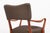 Pair of Mid Century Modern Wood & Brown Upholstered Arm Chairs, 1950s For Sale - Image 10 of 11