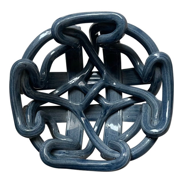 Post Modern Braided Ceramic Rope Bowl For Sale