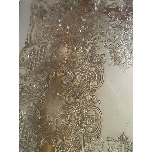 Antique Early 20th Century Rococo Style Large Footed Butler by Crown Silver Co. For Sale - Image 15 of 18