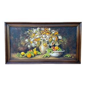 Linda Mooney Oil Painting Still Life 1974 Framed